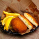 Fish cake homemade and Half chips